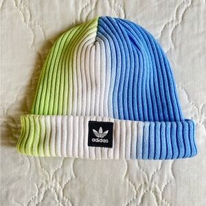 SALE Adidas 100% cotton Colorwash Beanie Sonic Ink Blue/Screaming Green